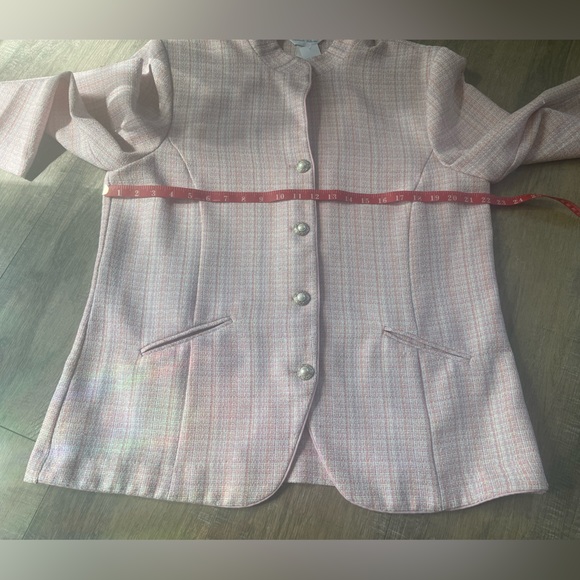 Vintage Elisabeth Williams Pink Plaid Button Down Blazer - Picture 8 of 8